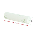 Giselle Bedding Memory Foam Neck Roll Pillow Bamboo Cover - Front View