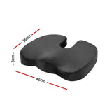 Giselle Bedding Seat Cushion Memory Foam Pillow Back Pain Relief Chair Pad Black - Front View