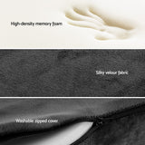 Giselle Bedding Seat Cushion Memory Foam Pillow Back Pain Relief Chair Pad Black - 45-Degree Angle