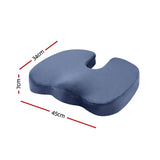 Giselle Bedding Seat Cushion Memory Foam Pillow Back Pain Relief Chair Pad Blue - Front View