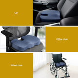 Giselle Bedding Seat Cushion Memory Foam Pillow Back Pain Relief Chair Pad Blue - Rear View
