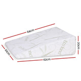 Giselle Bedding Wedge Pillow Gel Memory Foam Ergonomic Support Bamboo Cover - Side View