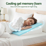 Giselle Bedding Wedge Pillow Gel Memory Foam Ergonomic Support Bamboo Cover - Close-Up Angle