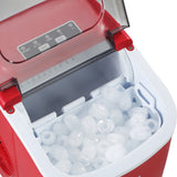 Vevare Portable Ice Maker Machine Ice Cube Tray 12kg Red - Front View