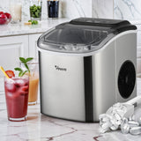 Vevare Portable Ice Maker with Ice Cube Scoop 12kg Stainless - Low Angle