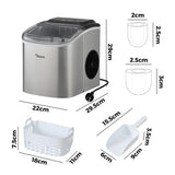 Vevare Portable Ice Maker with Ice Cube Scoop 12kg Stainless