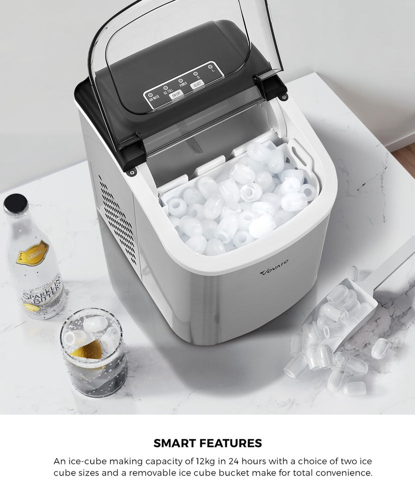 Vevare Portable Ice Maker with Ice Cube Scoop 12kg Stainless