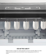 Vevare Portable Ice Maker with Ice Cube Scoop 12kg Stainless