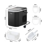 Vevare Portable Ice Maker Machine with Handle 12kg Black - Side View