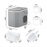 Vevare Portable Ice Maker Machine with Handle 12kg Grey - Top-Down View