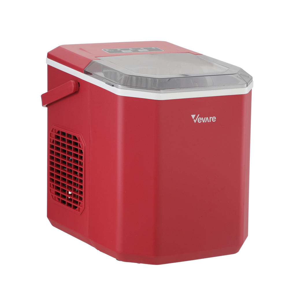 Vevare Portable Ice Maker Machine with Handle 12kg Red