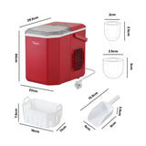 Vevare Portable Ice Maker Machine with Handle 12kg Red