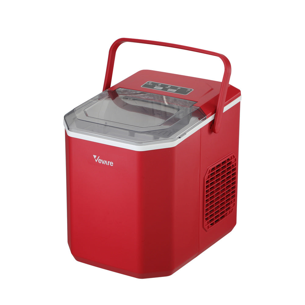 Vevare Portable Ice Maker Machine with Handle 12kg Red