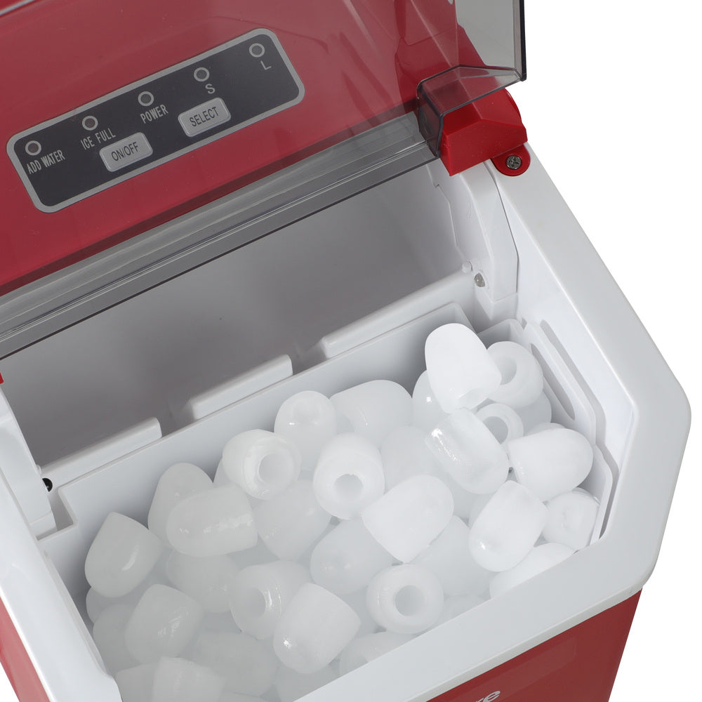 Vevare Portable Ice Maker Machine with Handle 12kg Red