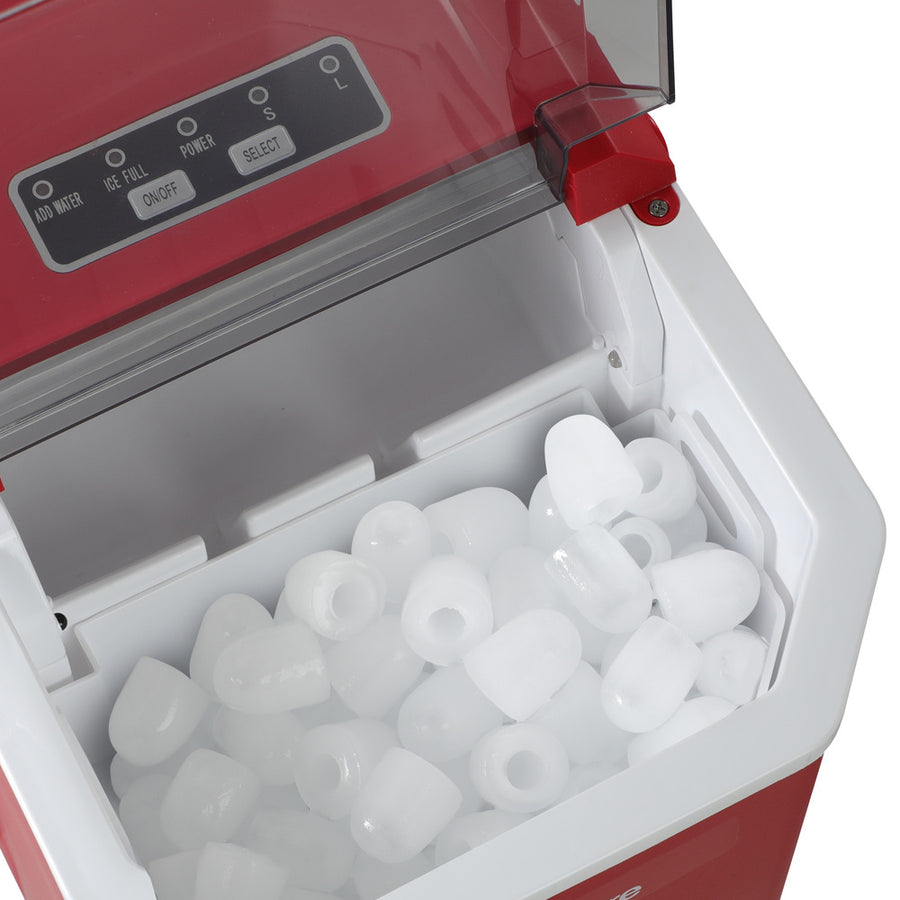Vevare Portable Ice Maker Machine with Handle 12kg Red