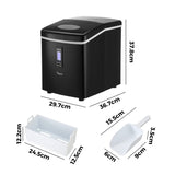 Vevare 3L Portable Ice Maker with Ice Cube Scoop 15kg Black - Front View