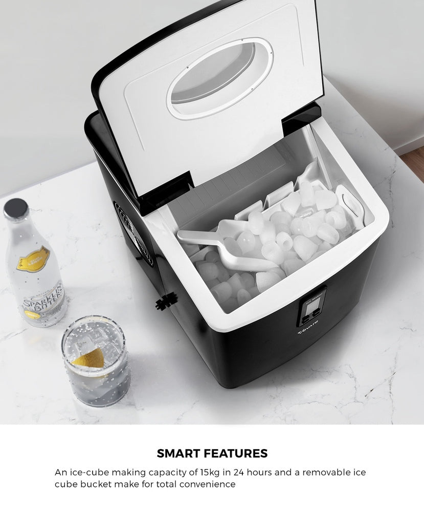 Vevare 3L Portable Ice Maker with Ice Cube Scoop 15kg Black