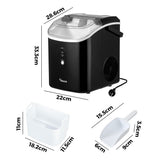 Vevare Nugget Portable Ice Maker with Ice Cube Scoop 15kg Black