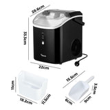 Vevare Nugget Portable Ice Maker with Ice Cube Scoop 15kg Black - Rear View