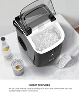 Vevare Nugget Portable Ice Maker with Ice Cube Scoop 15kg Black - Low Angle