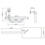 Artiss Floating DIY Pipe Shelf Set of 2 - IVOR - Front View