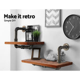 Artiss Floating DIY Pipe Shelf Set of 2 - IVOR - Top-Down View