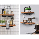 Artiss Floating DIY Pipe Shelf Set of 2 - IVOR - 45-Degree Angle