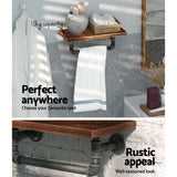 Artiss Floating DIY Pipe Shelf - IVES - Rear View