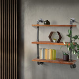 Artiss Floating DIY Pipe Shelf 3 Tiers - IRMA - Close-Up Angle