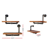 Artiss Floating DIY Pipe Shelf 3 Tiers - IONA - Front View