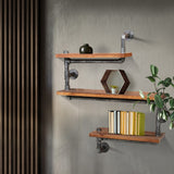 Artiss Floating DIY Pipe Shelf 3 Tiers - IONA - Close-Up Angle