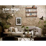 Artiss Floating DIY Pipe Shelf 3 Tiers - ISSA - 45-Degree Angle