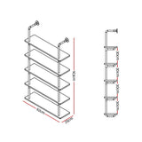 Artiss Floating DIY Pipe Shelf 5 Tiers - ISSA - Front View