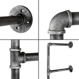 Artiss Floating DIY Pipe Shelf Metal Brackets Set of 2 - Top-Down View