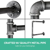 Artiss Floating DIY Pipe Shelf Metal Brackets Set of 2 - Rear View