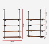 Artiss Bookshelf DIY Pipe Shelf 4 Tiers - INGE