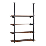 Artiss Bookshelf DIY Pipe Shelf 4 Tiers - INGE - Top-Down View