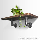 Artiss 8x Floating Pipe Shelf DIY Metal Wall Brackets - Top-Down View