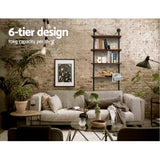 Artiss Floating DIY Pipe Shelf 6 Tiers - IDA - 45-Degree Angle