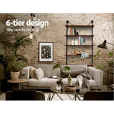 Artiss Floating DIY Pipe Shelf 6 Tiers - IRA - 45-Degree Angle