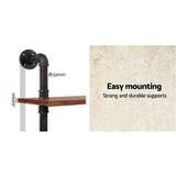 Artiss Floating DIY Pipe Shelf 6 Tiers - IRA - Rear View