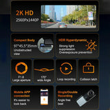 2K Night Vision Car Recorder With Wifi & Mobile App Support - Rear View