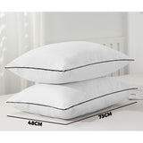 Bedra Pillow Hotel Pillows Home Decor Microfibre Filling for Sleeping Cotton Cover Soft Quality Luxury Bedroom 4pcs 48 x 73cm - Front View