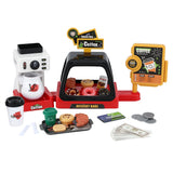 Keezi Kids Pretend Role Play Toy Coffee Shop with Coffee Maker Machine Play Money Food Tea Party Set - Front View