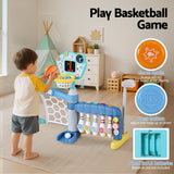 Keezi Kids Basketball Hoop Stand Bowling Baseball Golf Game Sports Toys Set Blue - Top-Down View