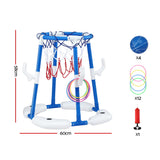 Keezi Kids Basketball Hoop with 4 balls Ring Toss Sports Pool Toys Blue - Front View