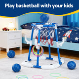 Keezi Kids Basketball Hoop with 4 balls Ring Toss Sports Pool Toys Blue - Top-Down View
