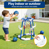 Keezi Kids Basketball Hoop with 4 balls Ring Toss Sports Pool Toys Blue - 45-Degree Angle