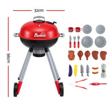 Keezi Kids Pretend Kitchen BBQ Playset Role Play Toy with charcoal Play Food Cup - Front View