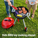 Keezi Kids Pretend Kitchen BBQ Playset Role Play Toy with charcoal Play Food Cup - Top-Down View